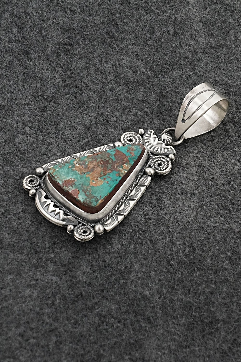 Turquoise & Sterling Silver Pendant - Jackson Hoskie