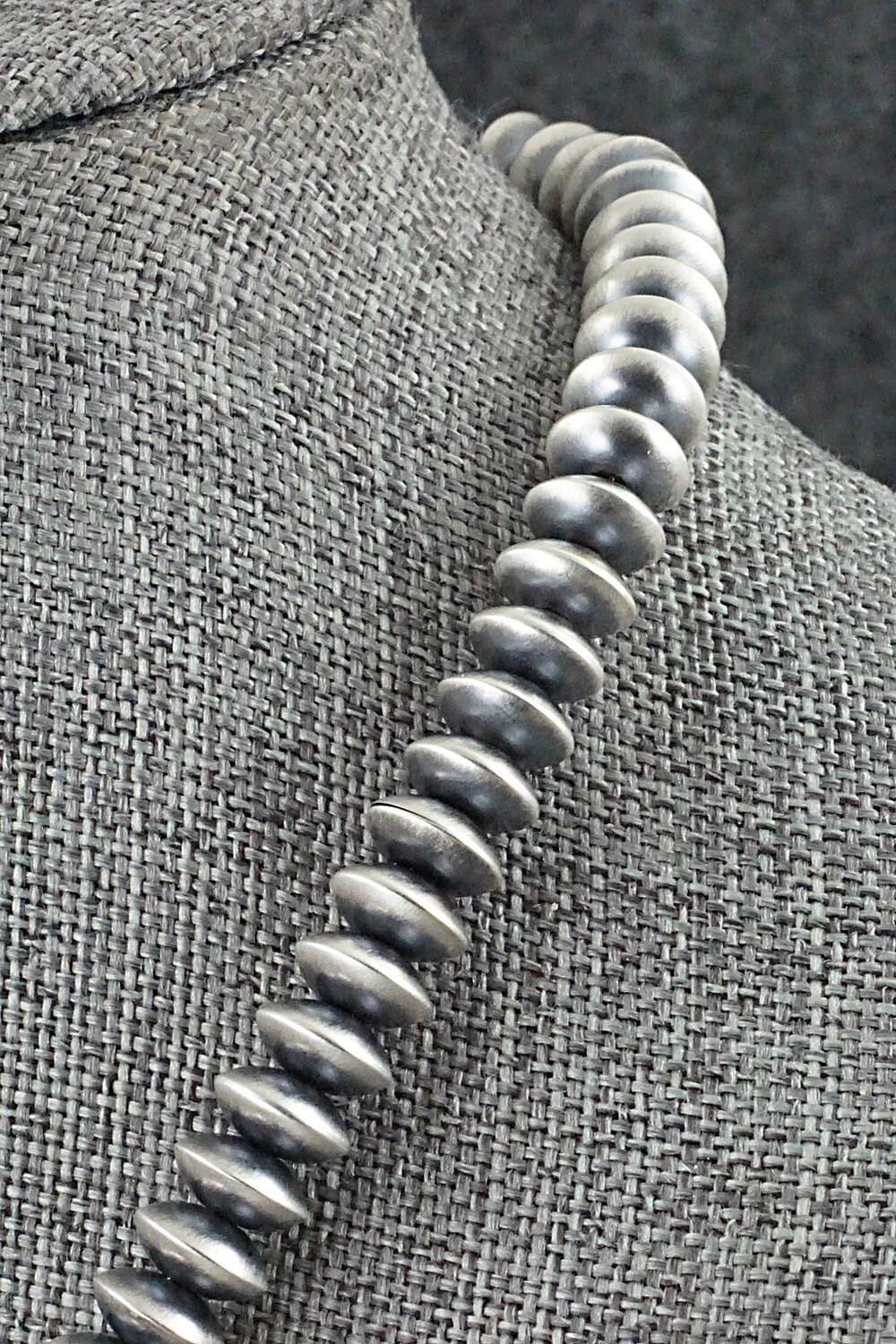 Sterling Silver Navajo Pearl Necklace 16" - Dorinda Mariano