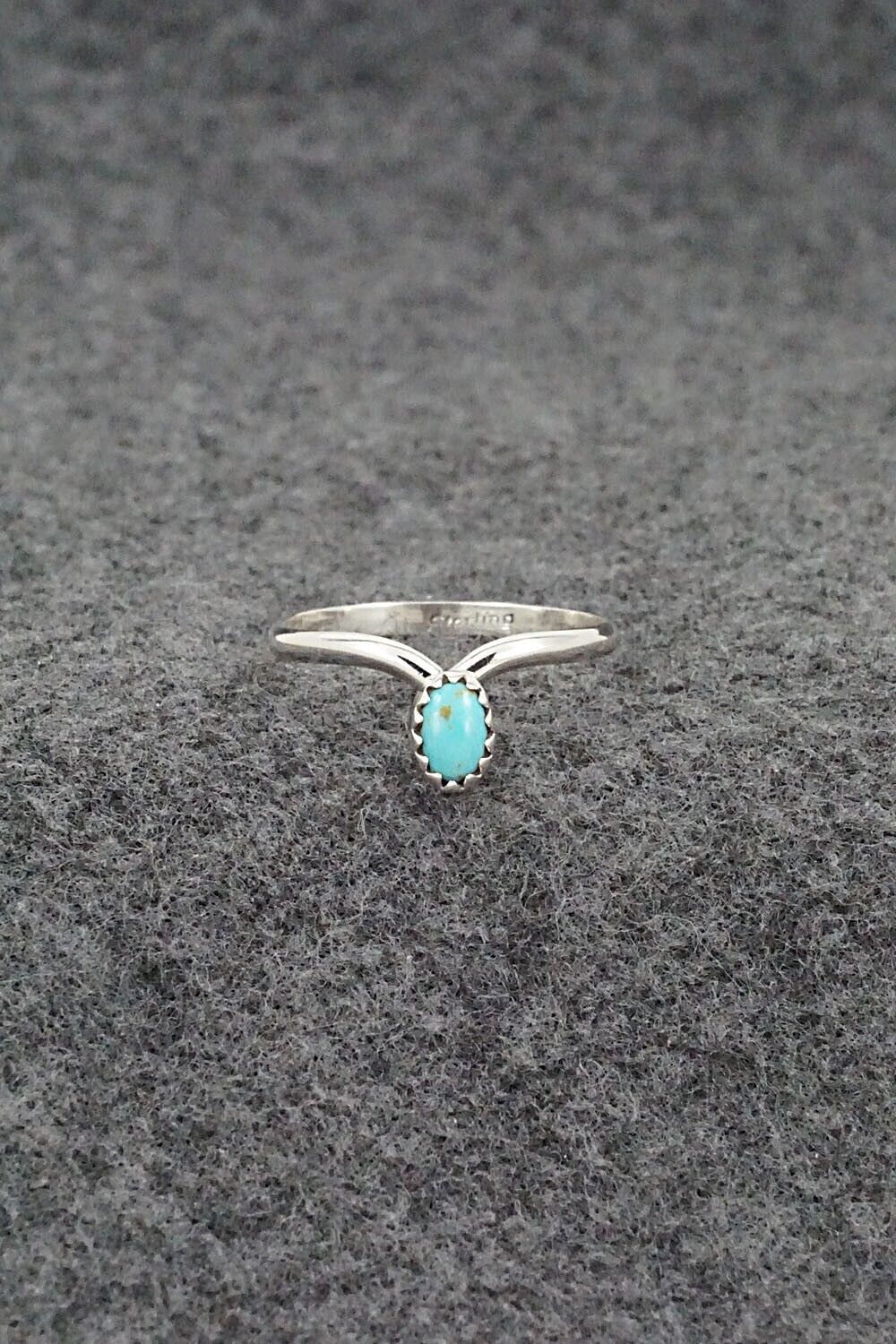 Turquoise & Sterling Silver Ring - Hiram Largo - Size 8.5