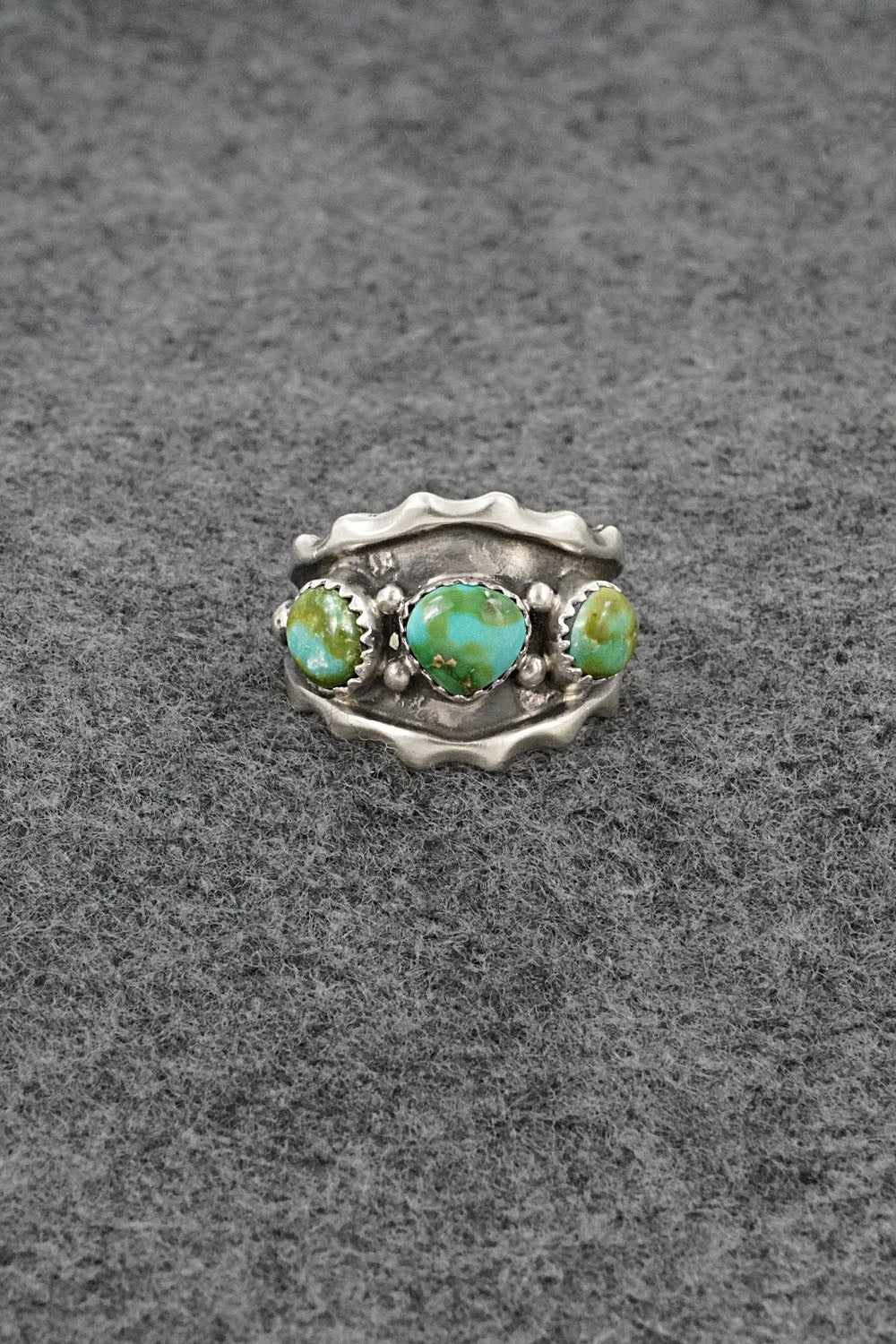 Turquoise & Sterling Silver Ring - Genevieve Francisco - Size 9.5