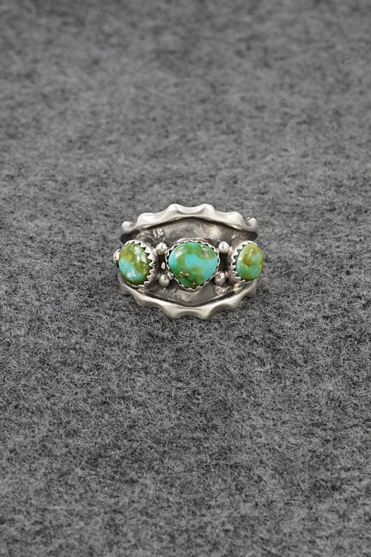 Turquoise & Sterling Silver Ring - Genevieve Francisco - Size 9.5