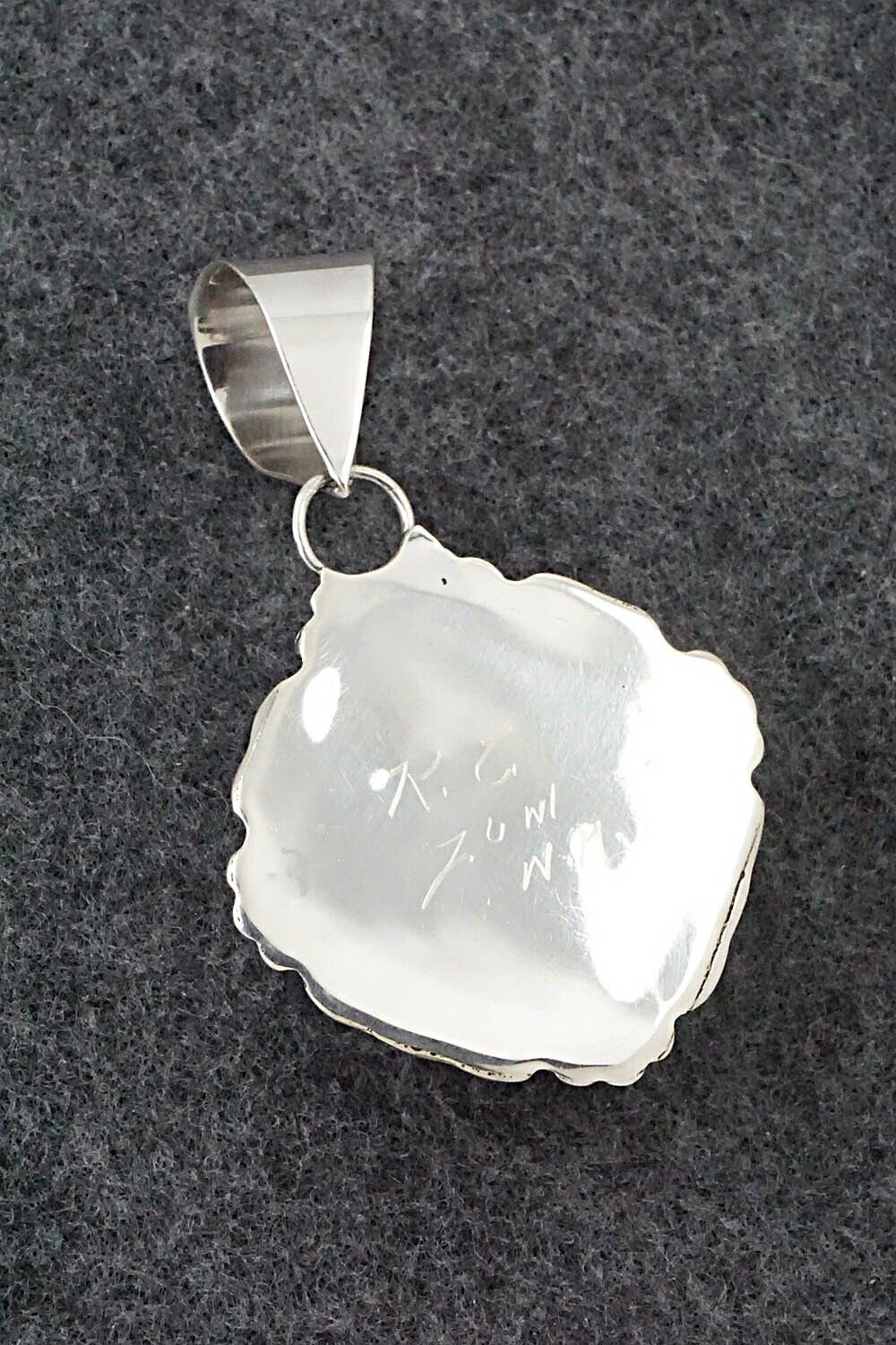 Turquoise & Sterling Silver Pendant - Kenny Calavaza