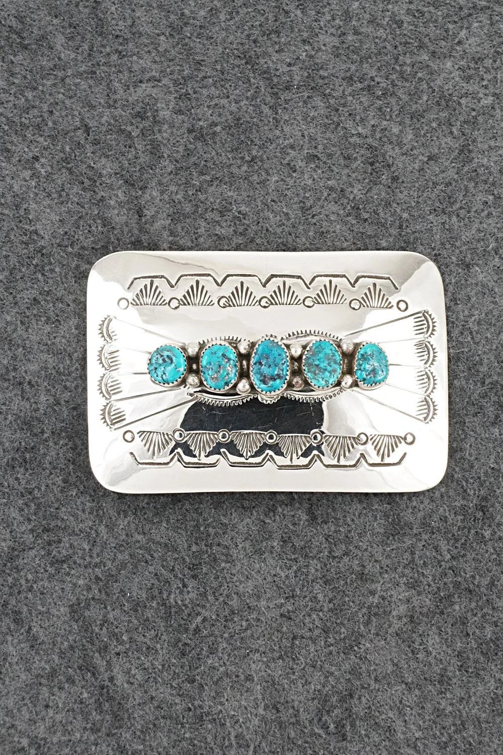 Turquoise & Sterling Silver Belt Buckle - Jolene Begay