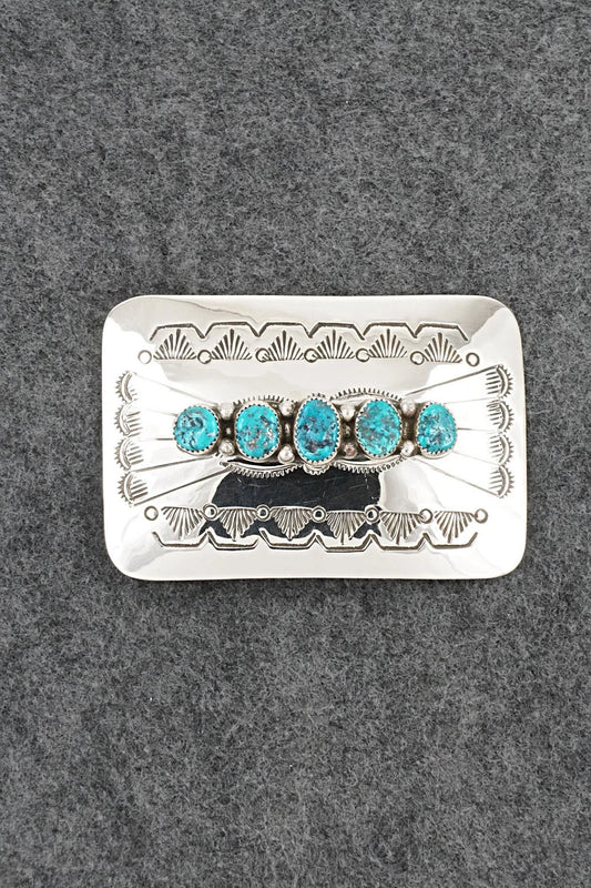 Turquoise & Sterling Silver Belt Buckle - Jolene Begay