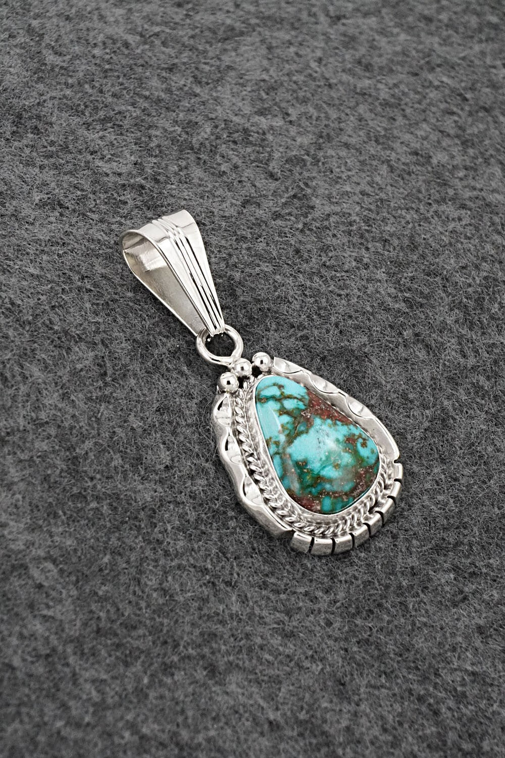 Turquoise & Sterling Silver Pendant - Samuel Yellowhair