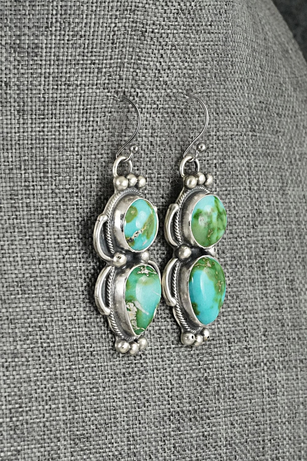 Turquoise & Sterling Silver Necklace and Earrings Set - Kathleen Livingston