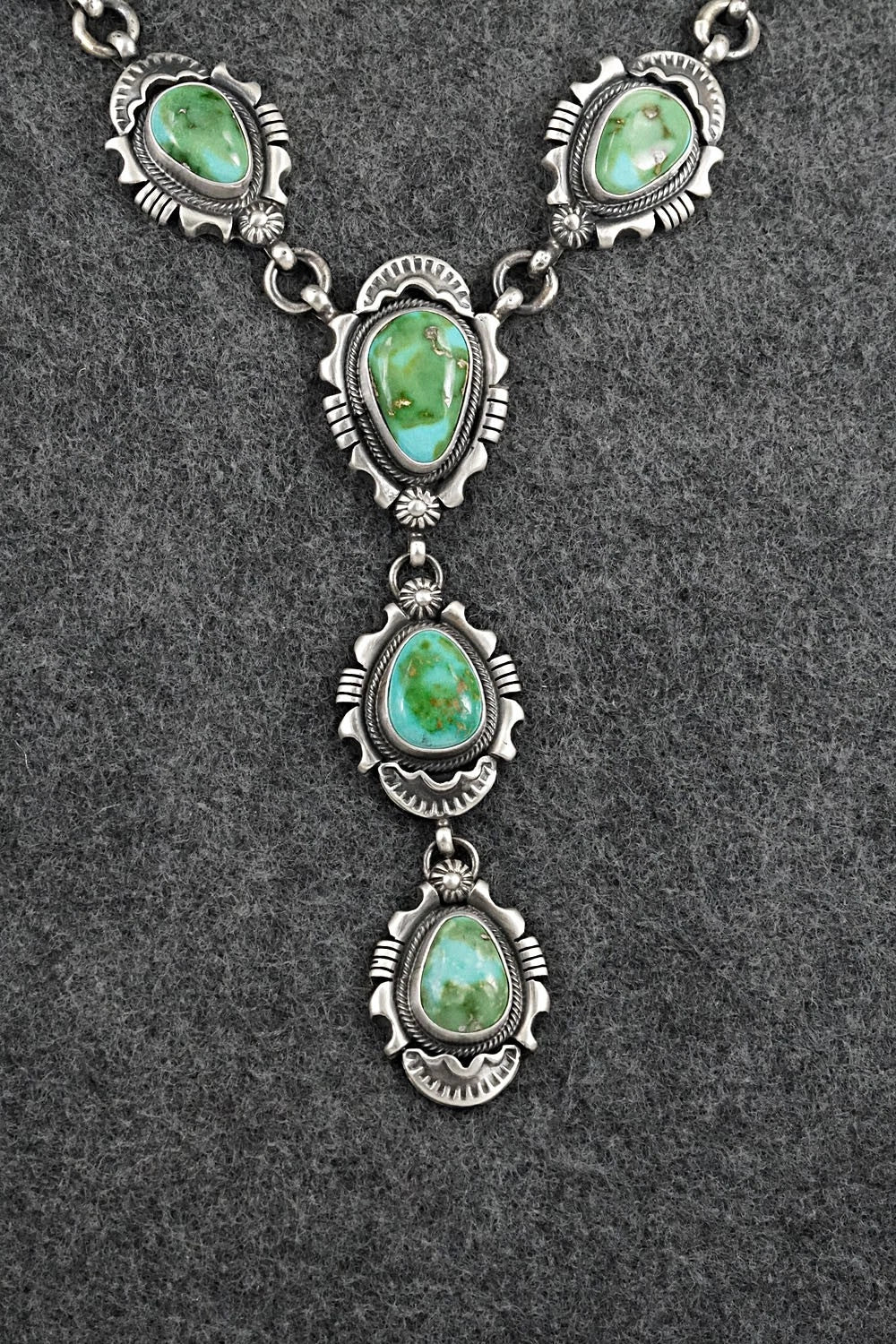 Turquoise & Sterling Silver Necklace and Earrings Set - Jackson Hoskie