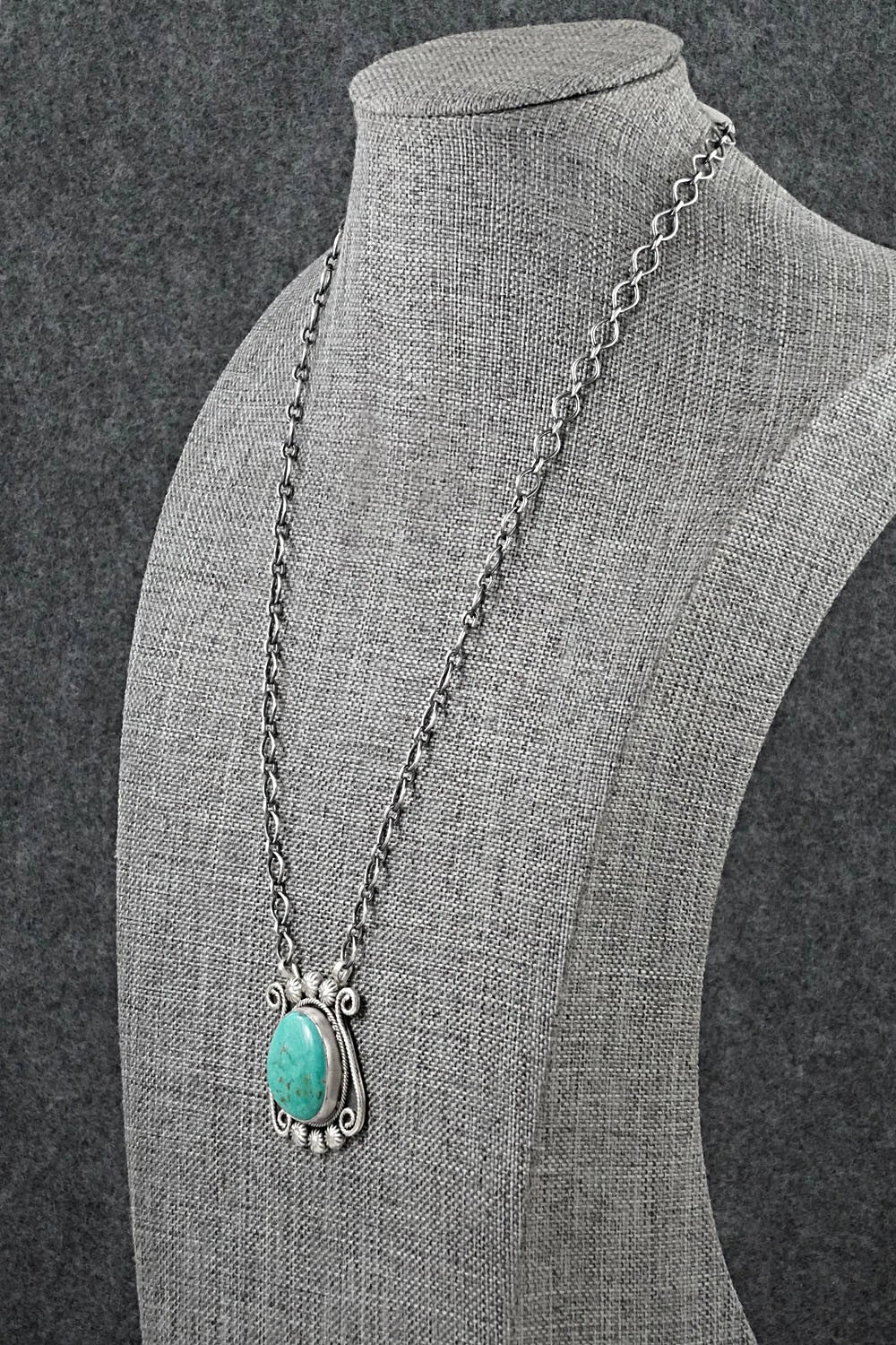 Turquoise & Sterling Silver Necklace - Cordell Platero