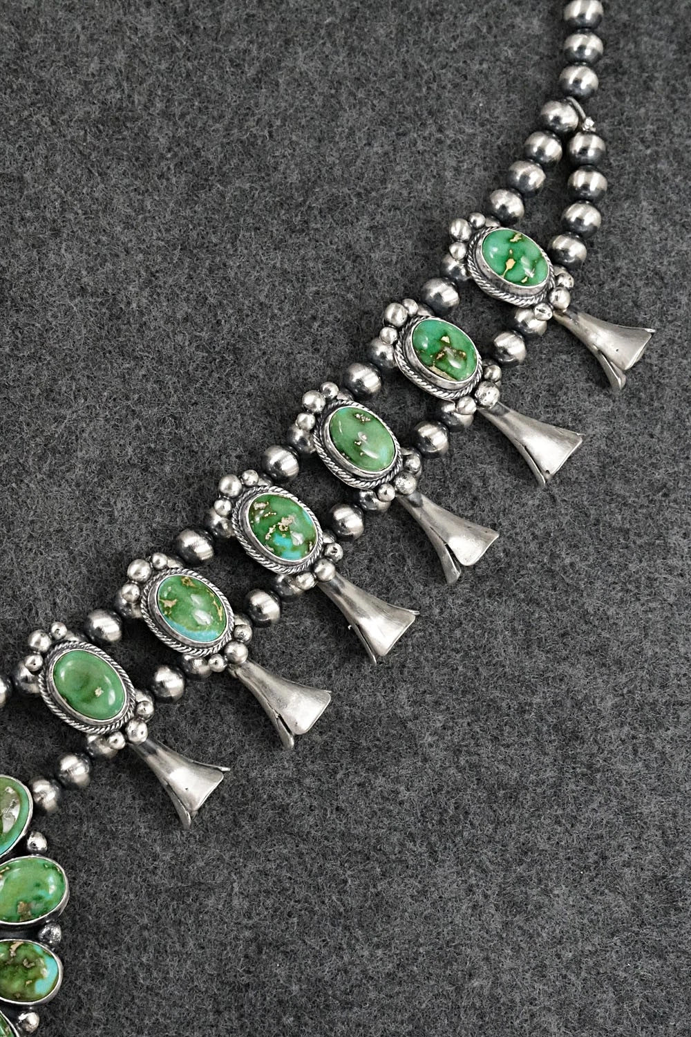 Turquoise & Sterling Silver Squash Blossom Set - Darrin Livingston