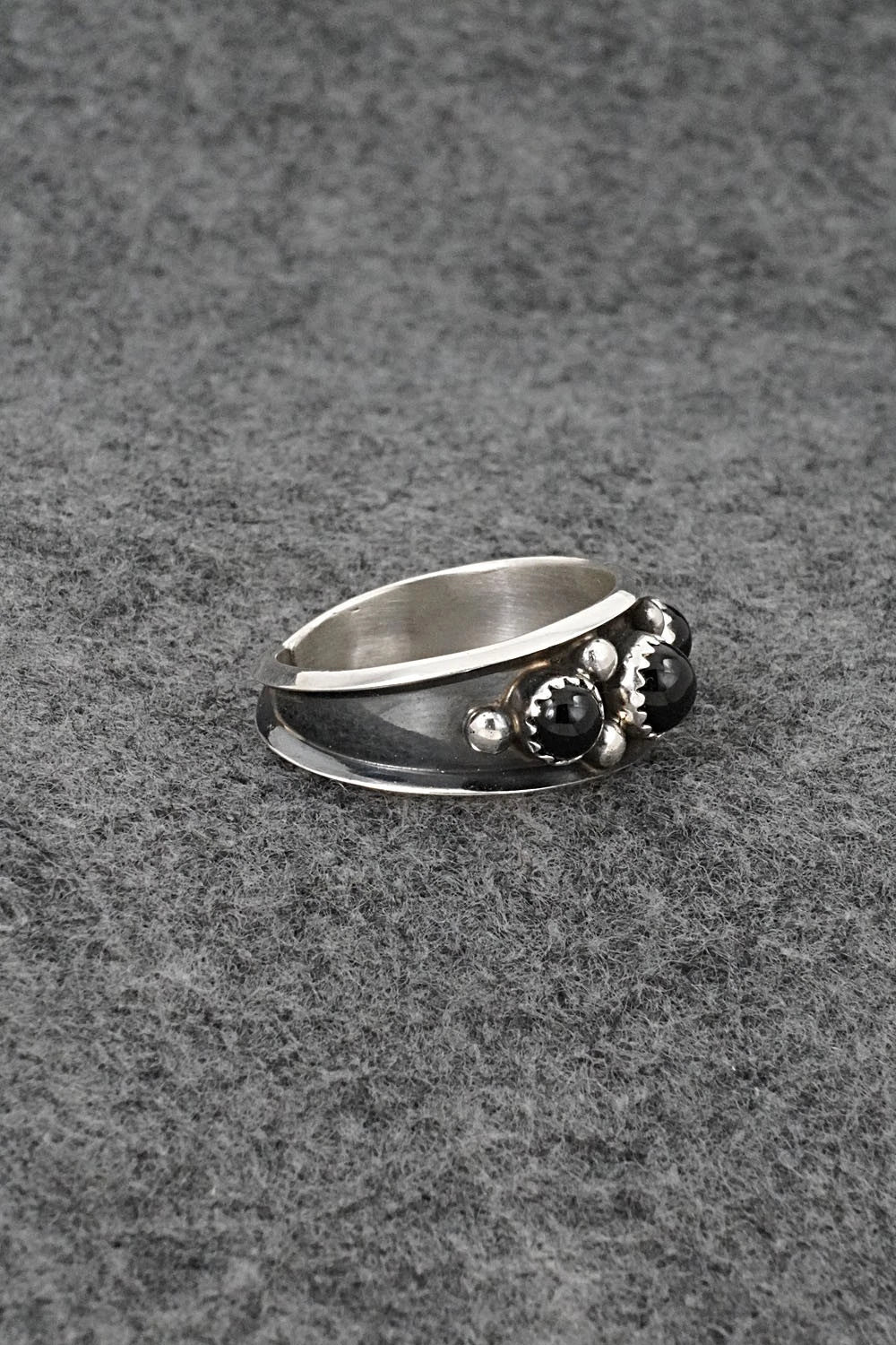 Onyx & Sterling Silver Ring - Paul Largo - Size 12.5