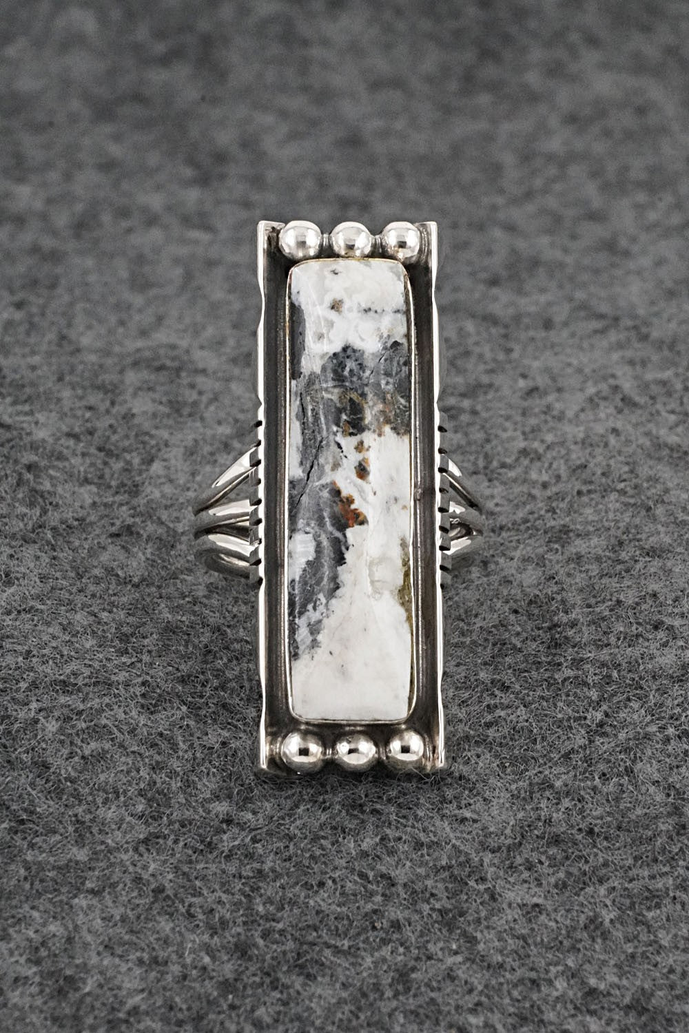 White Buffalo & Sterling Silver Ring - Larson Lee - Size 8