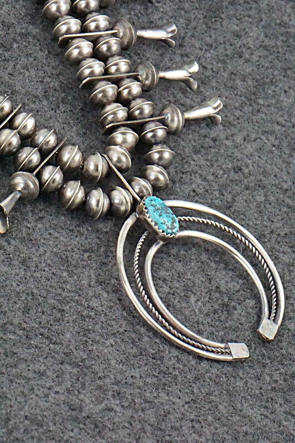 Turquoise & Sterling Silver Squash Blossom Set - Phil Garcia