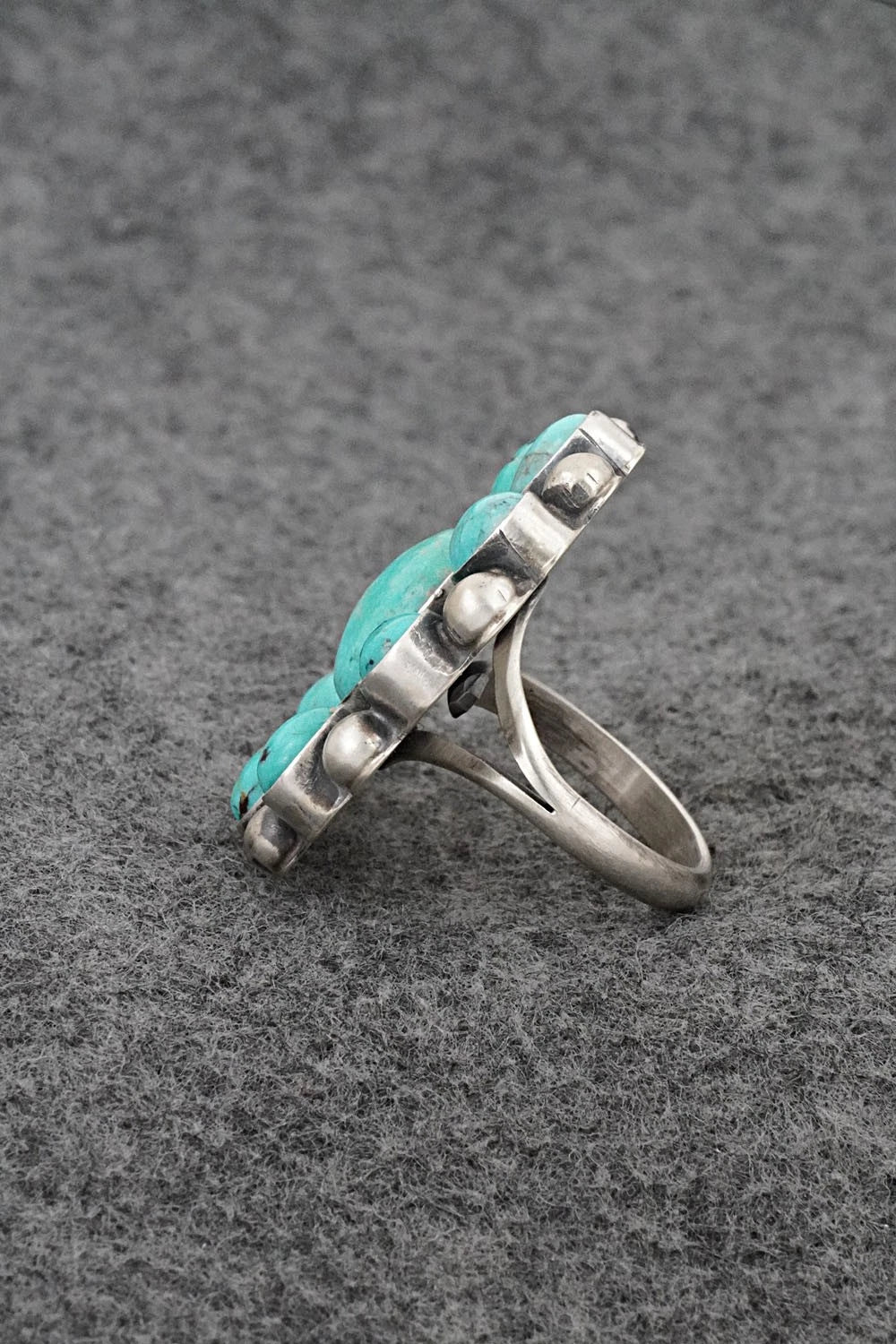 Turquoise & Sterling Silver Ring - Kathleen Livingston - Size Adjustable
