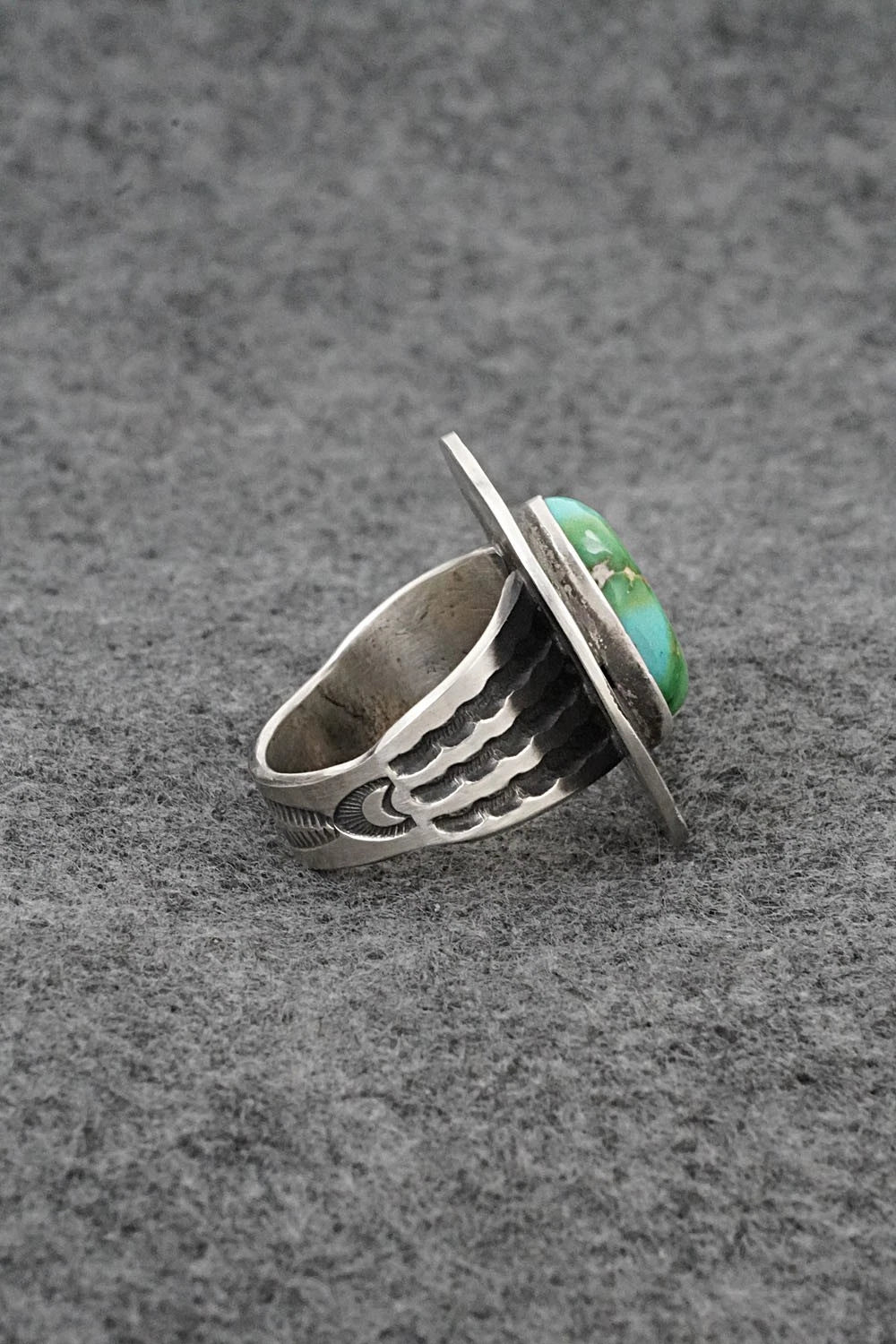 Turquoise & Sterling Silver Ring - Calvin Martinez - Size 9
