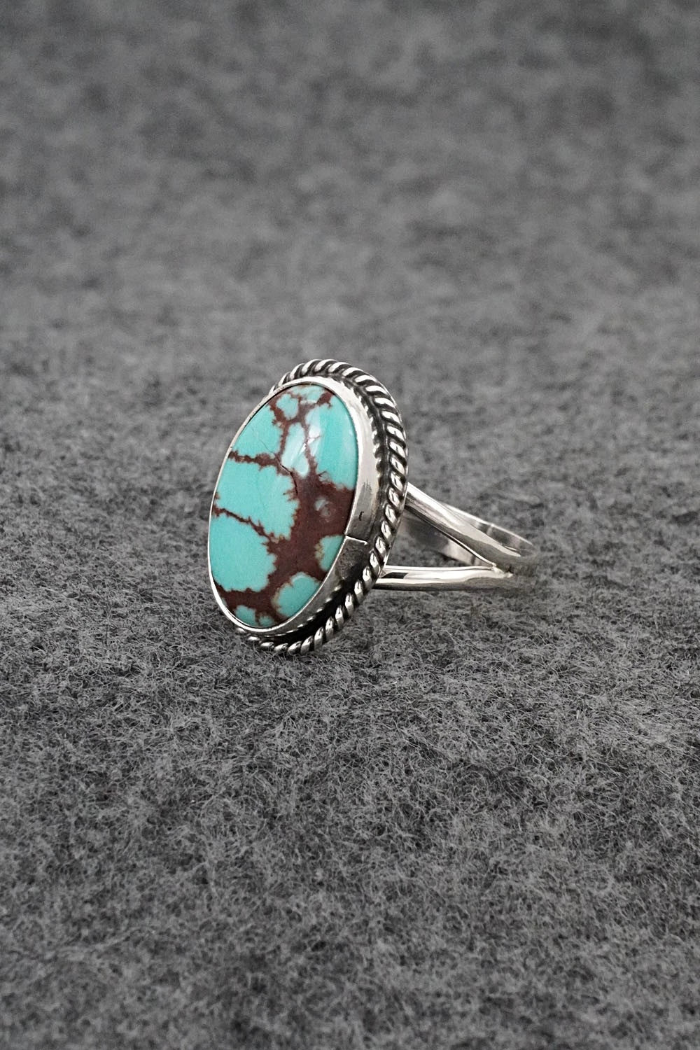 Turquoise & Sterling Silver Ring - Eugene Gruber - Size 8