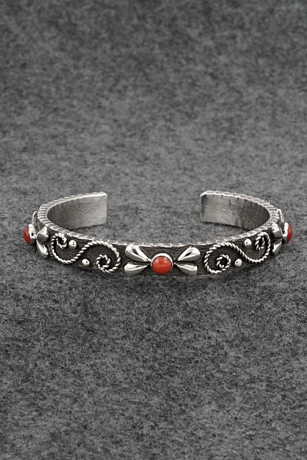 Coral & Sterling Silver Bracelet - Ernest Rangel