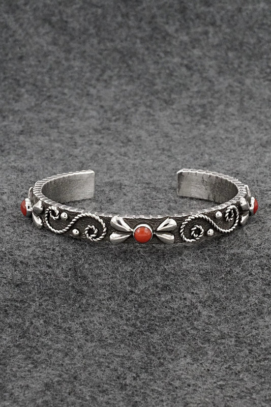 Coral & Sterling Silver Bracelet - Ernest Rangel