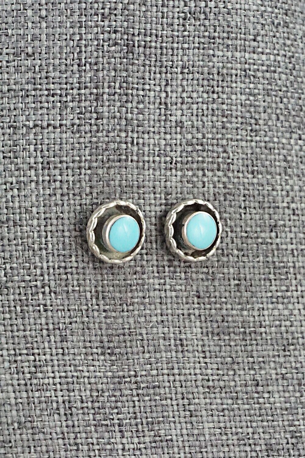 Turquoise & Sterling Silver Earrings - Carina Leekity