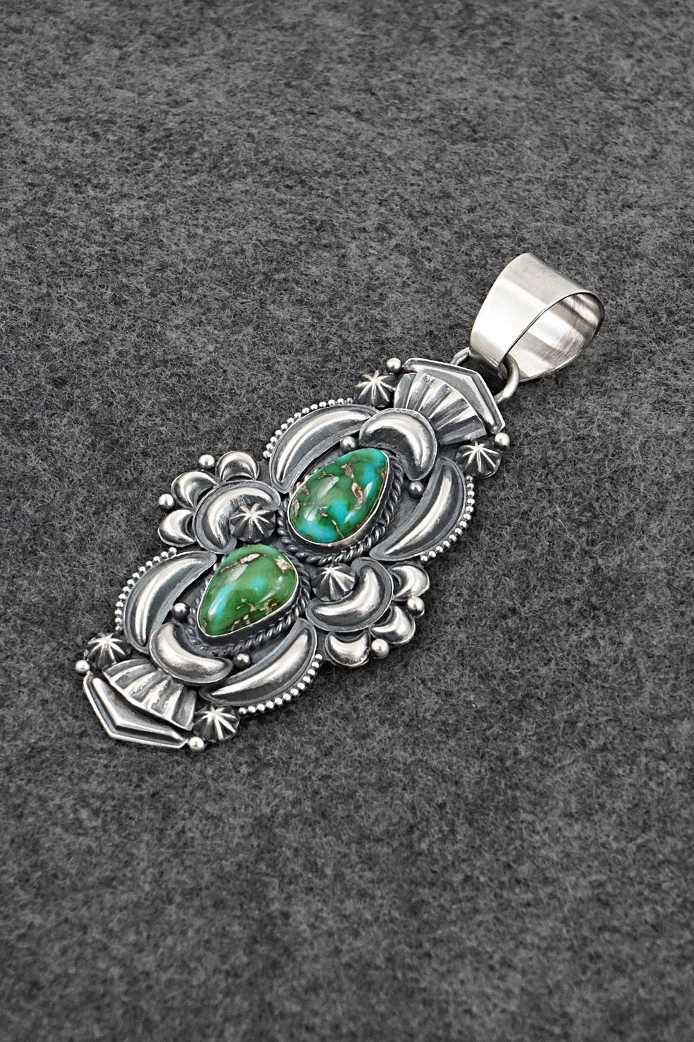 Turquoise and Sterling Silver Pendant - Derrick Gordon