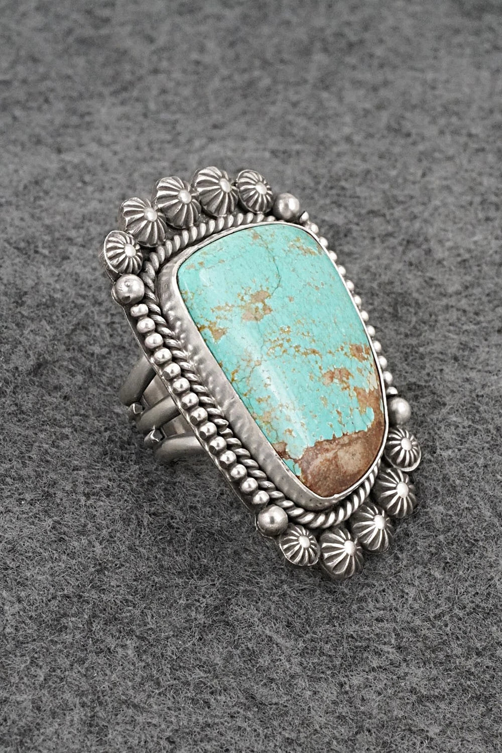 Turquoise & Sterling Silver Ring - Michael Calladitto - Size 8