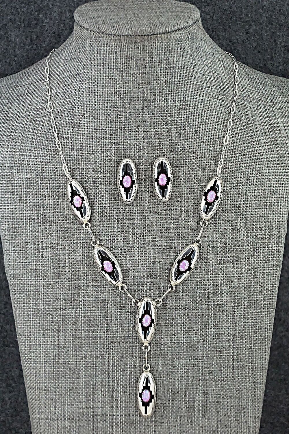 Opalite & Sterling Silver Necklace and Earrings Set - Felix Perry