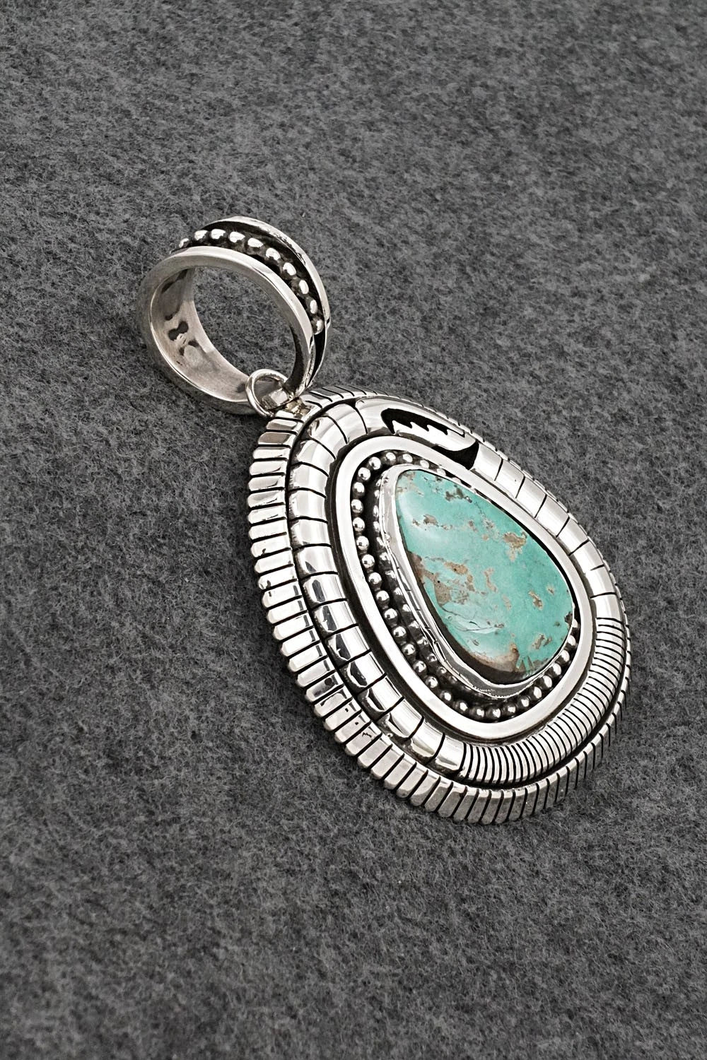 Turquoise and Sterling Silver Pendant - Jonathan Nez