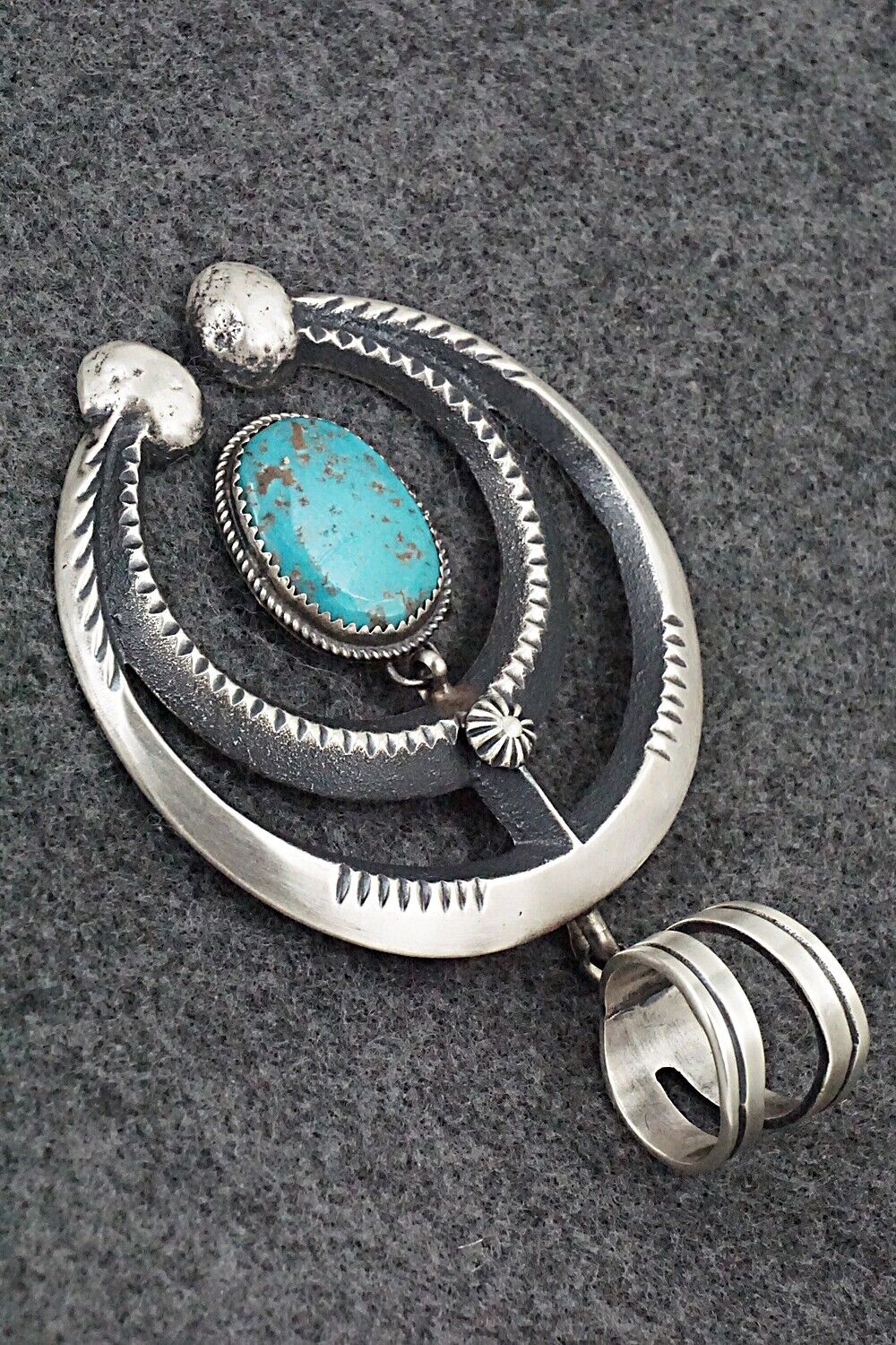 Turquoise & Sterling Silver Pendant - Martha Cayatineto