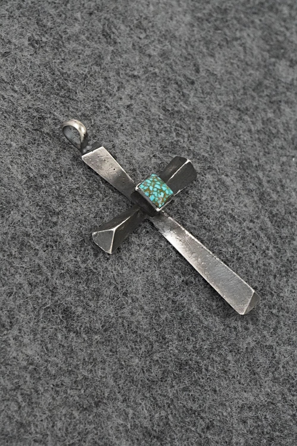 Turquoise & Sterling Silver Pendant - Raymond Bitsoi