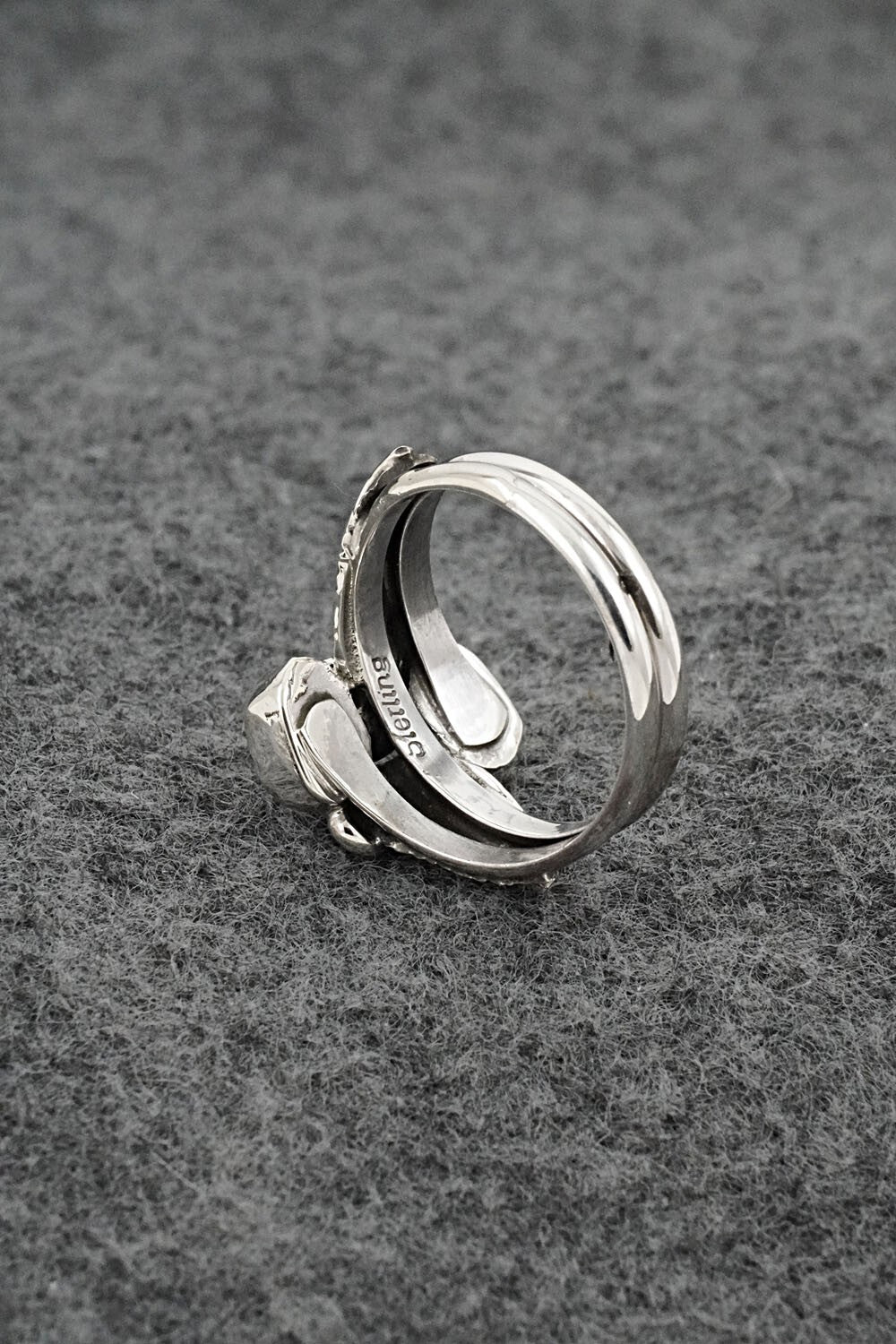 Onyx & Sterling Silver Ring - Harry B. Yazzie - Size 6.5