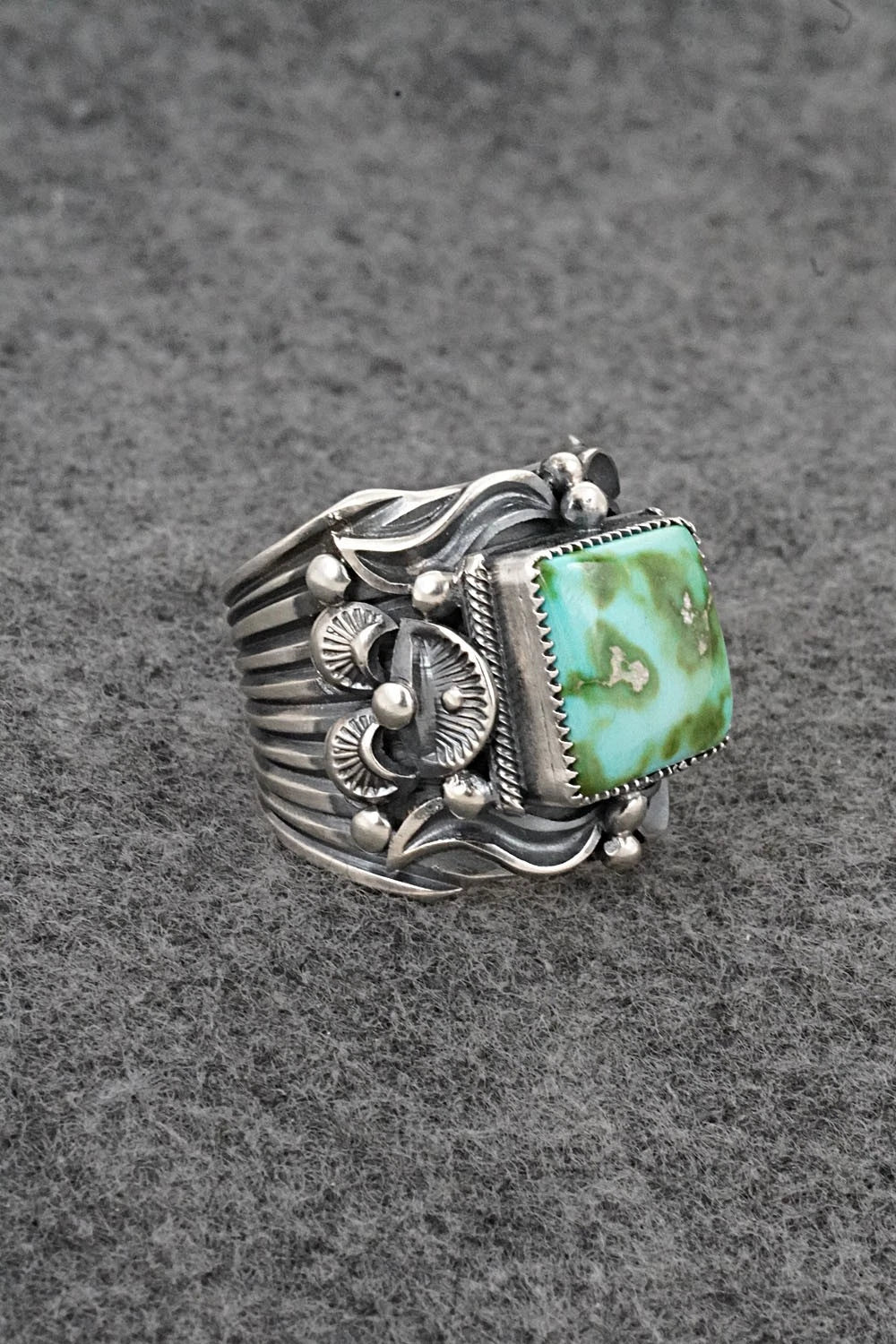 Turquoise & Sterling Silver Ring - Delbert Gordon - Size 9.5