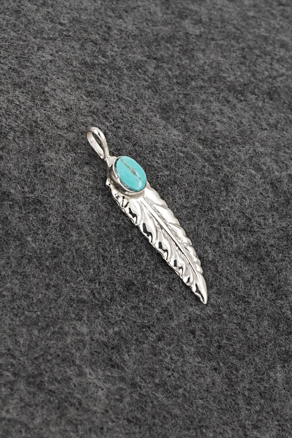 Turquoise & Sterling Silver Pendant - Joseph Martinez