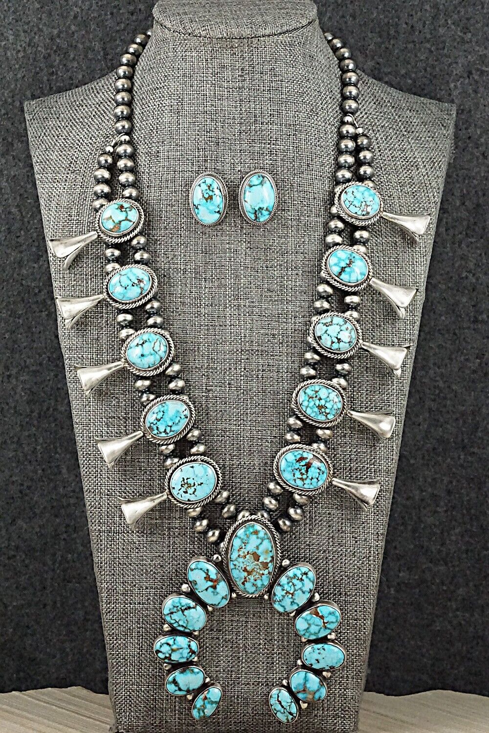 Turquoise & Sterling Silver Squash Blossom Set - Randy Boyd