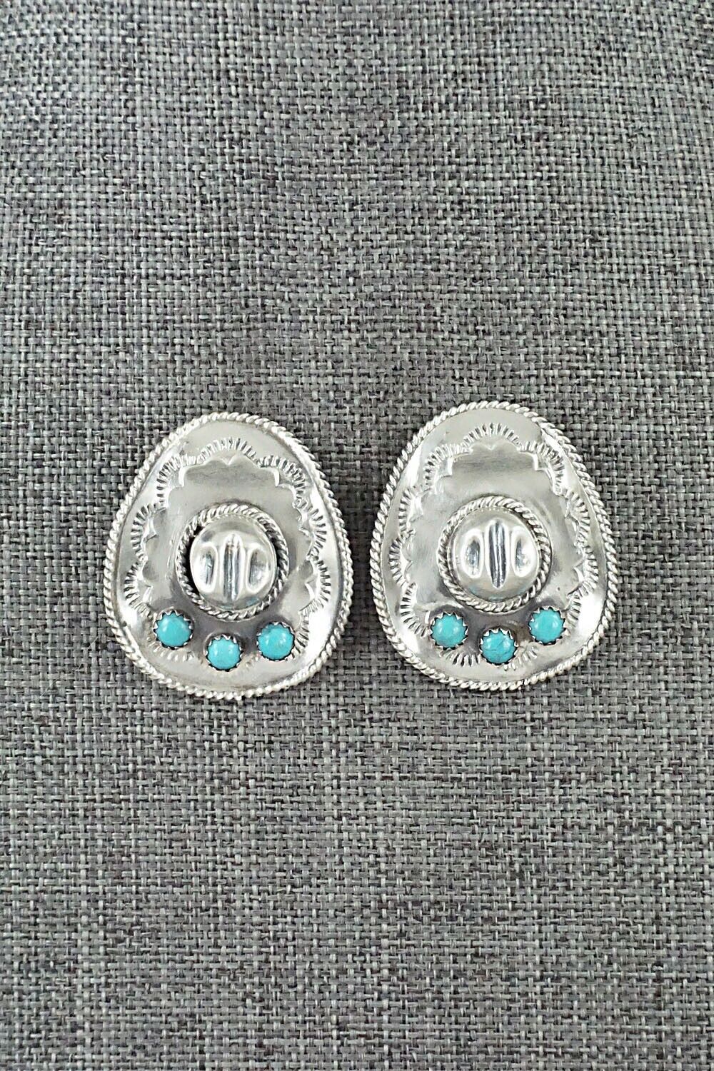 Turquoise & Sterling Silver Earrings - Bobby Platero