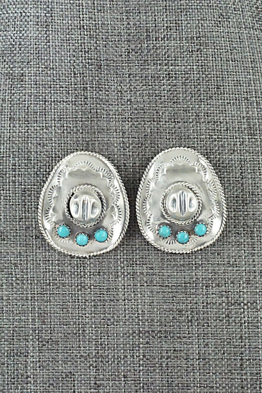 Turquoise & Sterling Silver Earrings - Bobby Platero