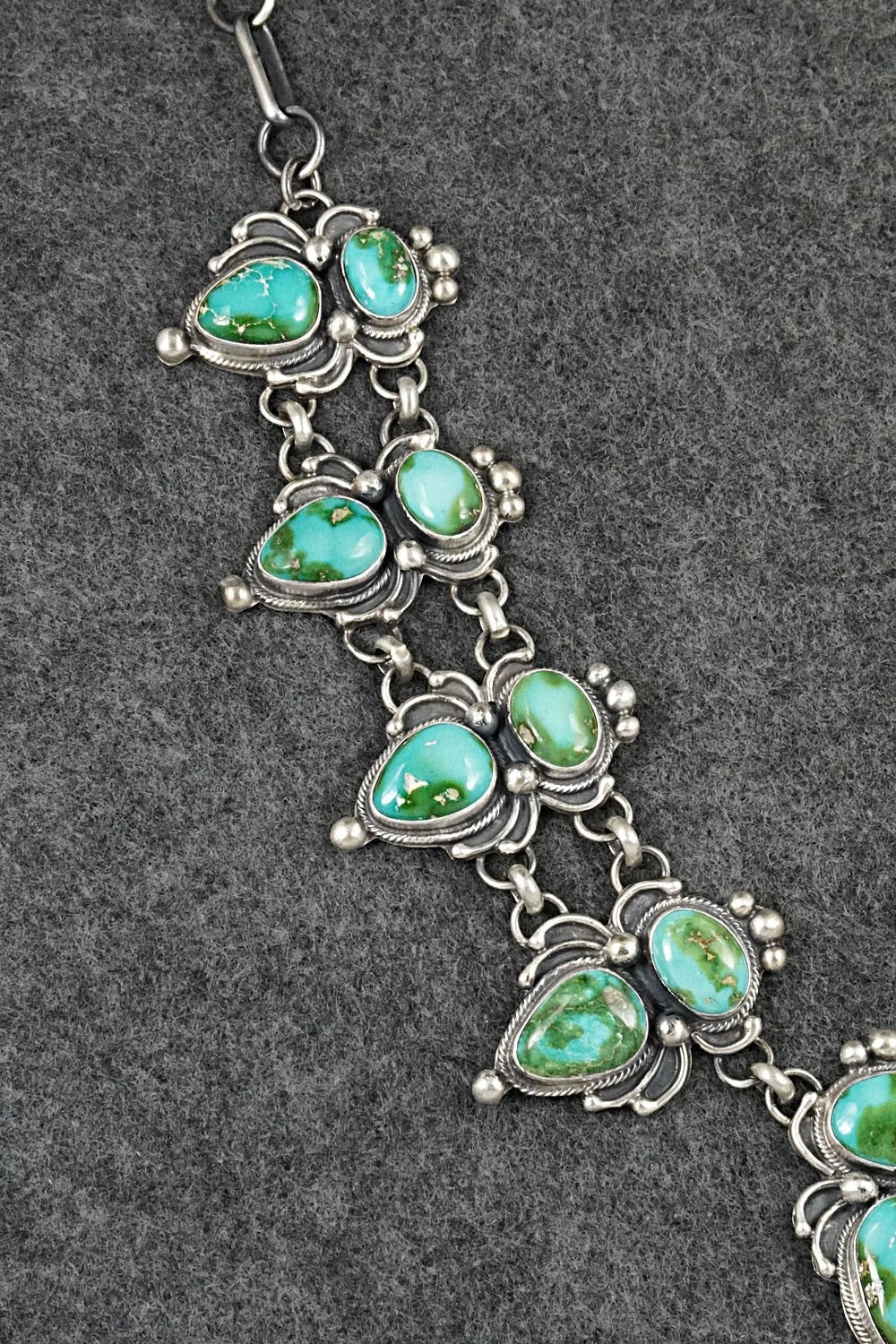 Turquoise & Sterling Silver Necklace and Earrings Set - Kathleen Livingston