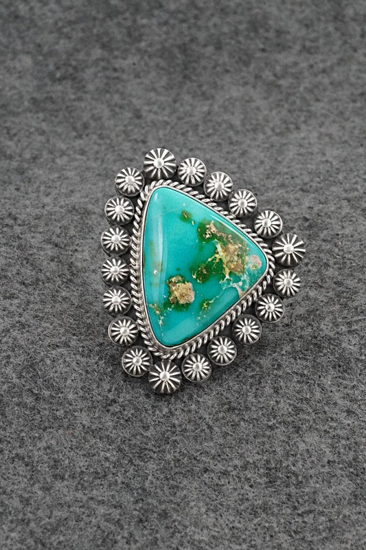Turquoise & Sterling Silver Ring - Michael Calladitto - Size 9.5