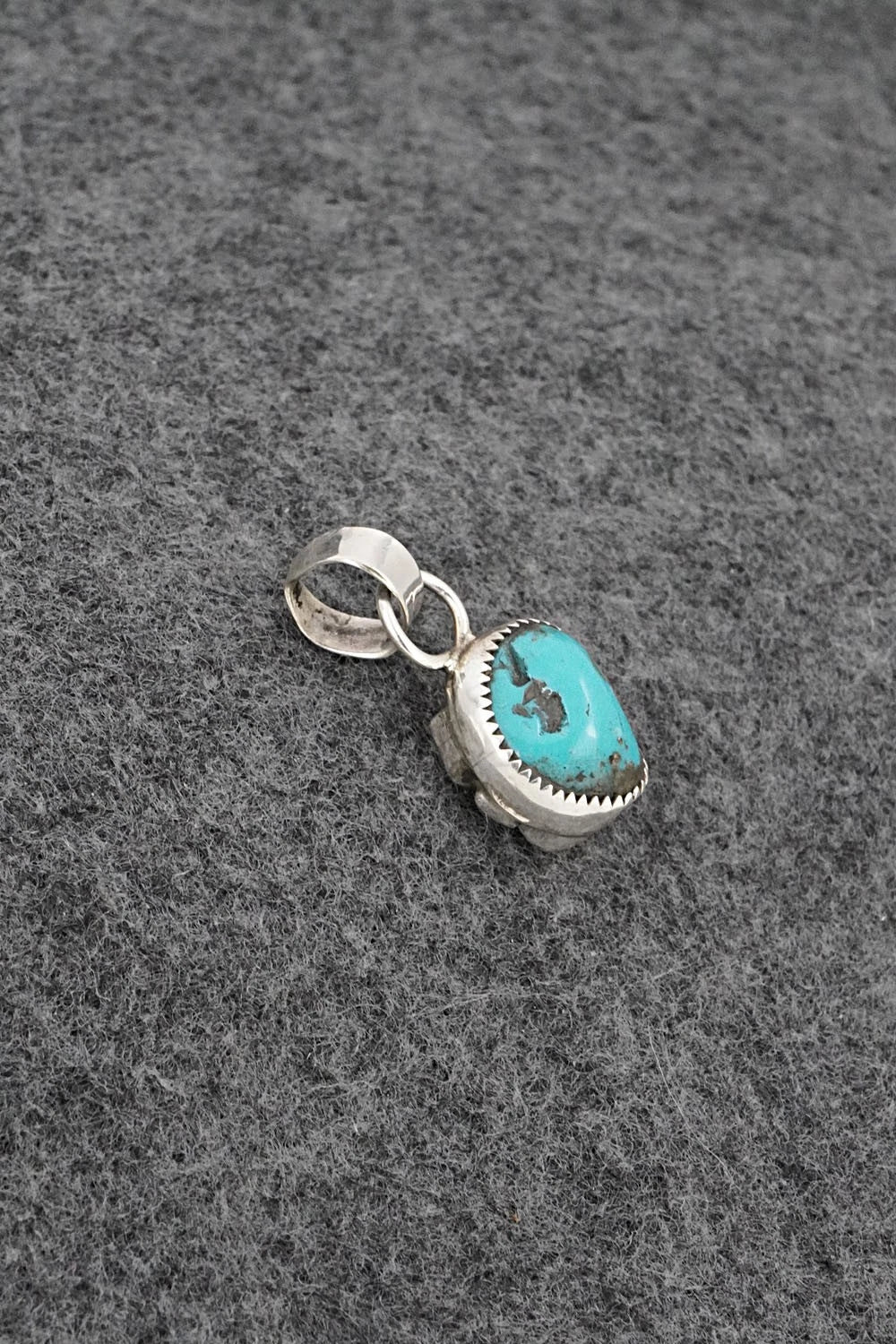 Turquoise, Coral & Sterling Silver Pendant - Priscilla Reeder