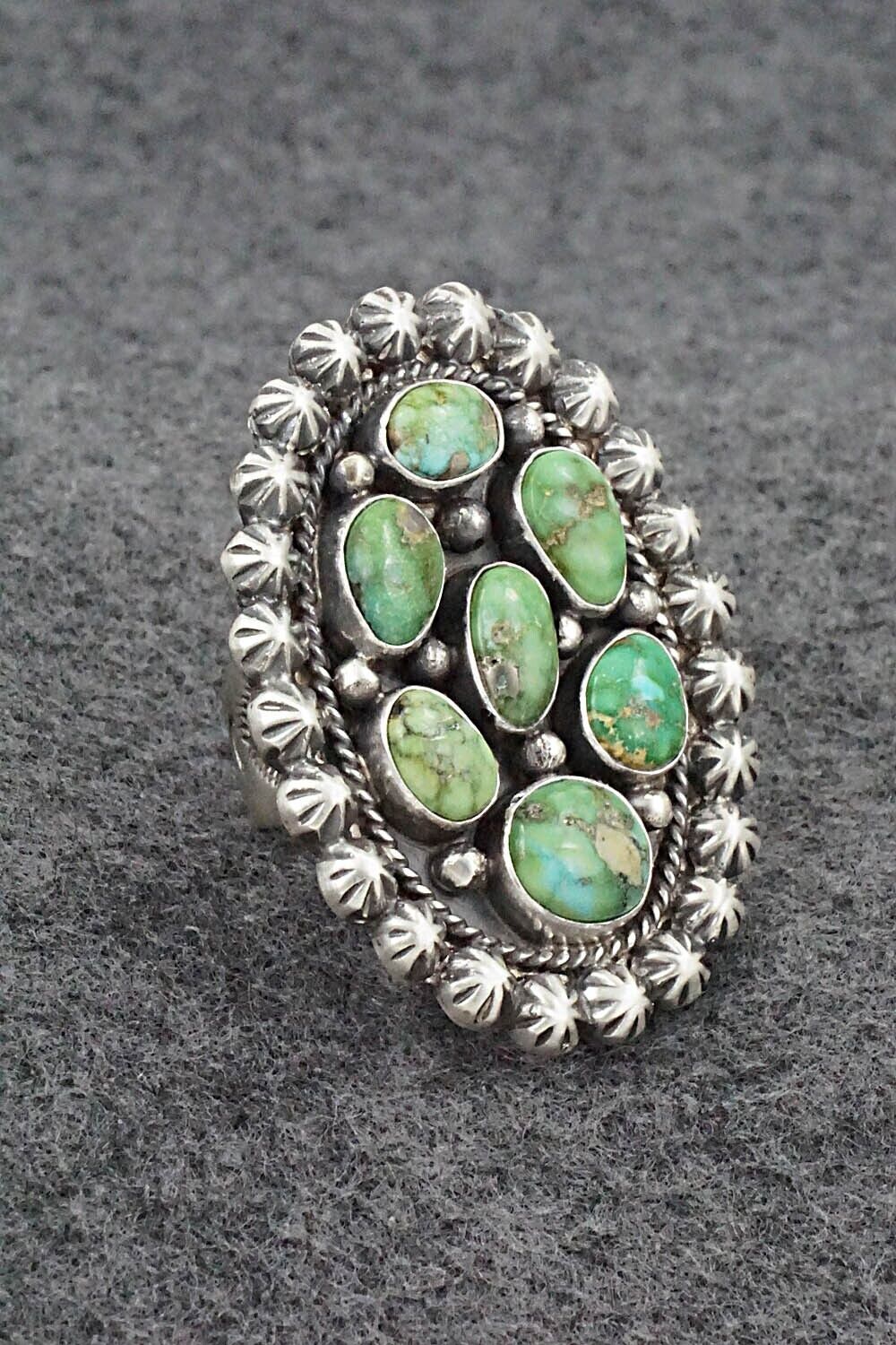 Turquoise & Sterling Silver Ring - Samuel Yellowhair - Size 8.5