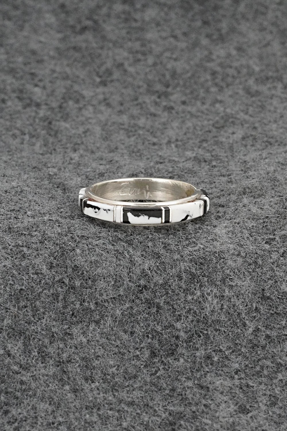 White Buffalo & Sterling Silver Ring - Terrance Panteah - Size 10.5