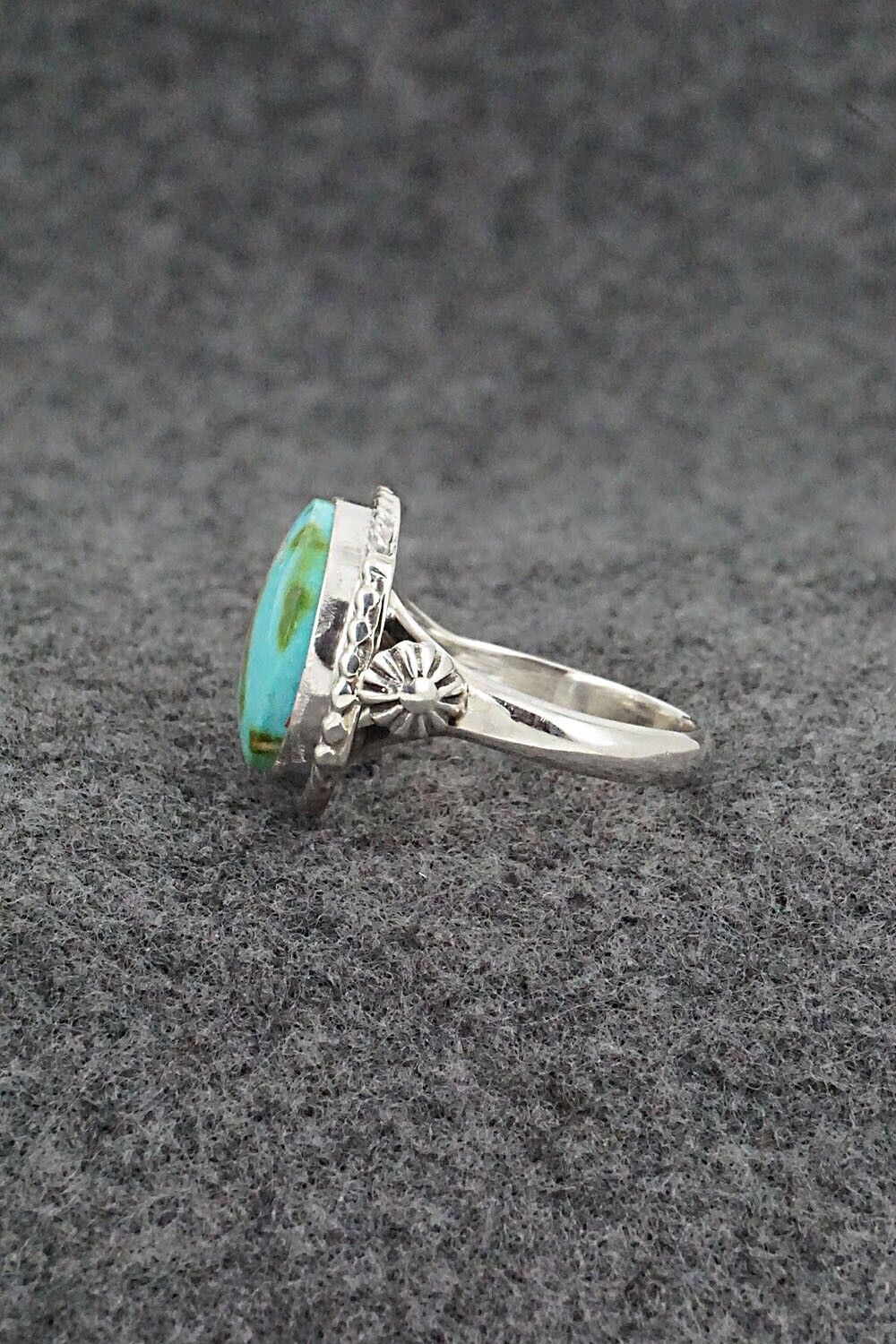 Turquoise & Sterling Silver Ring - Andrew Vandever - Size 7.75
