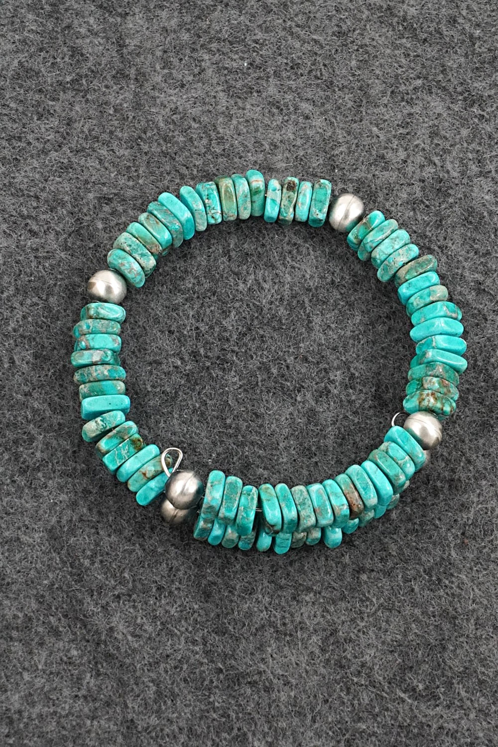 Turquoise & Sterling Silver Bracelet - Doreen Jake