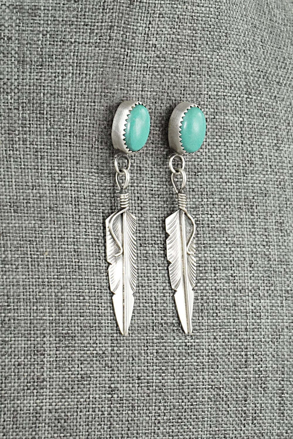 Turquoise & Sterling Silver Earrings - Chris Charley