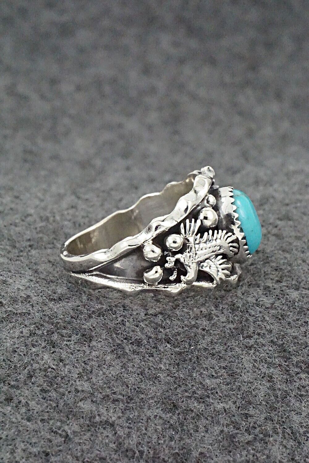 Turquoise & Sterling Silver Ring - Genevieve Francisco - Size 13