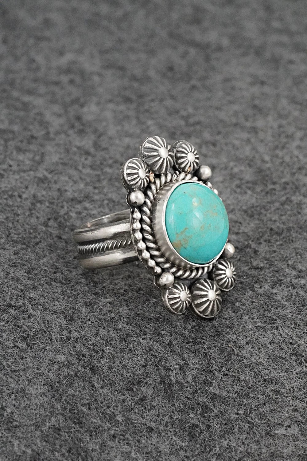 Turquoise & Sterling Silver Ring - Michael Calladitto - Size 9