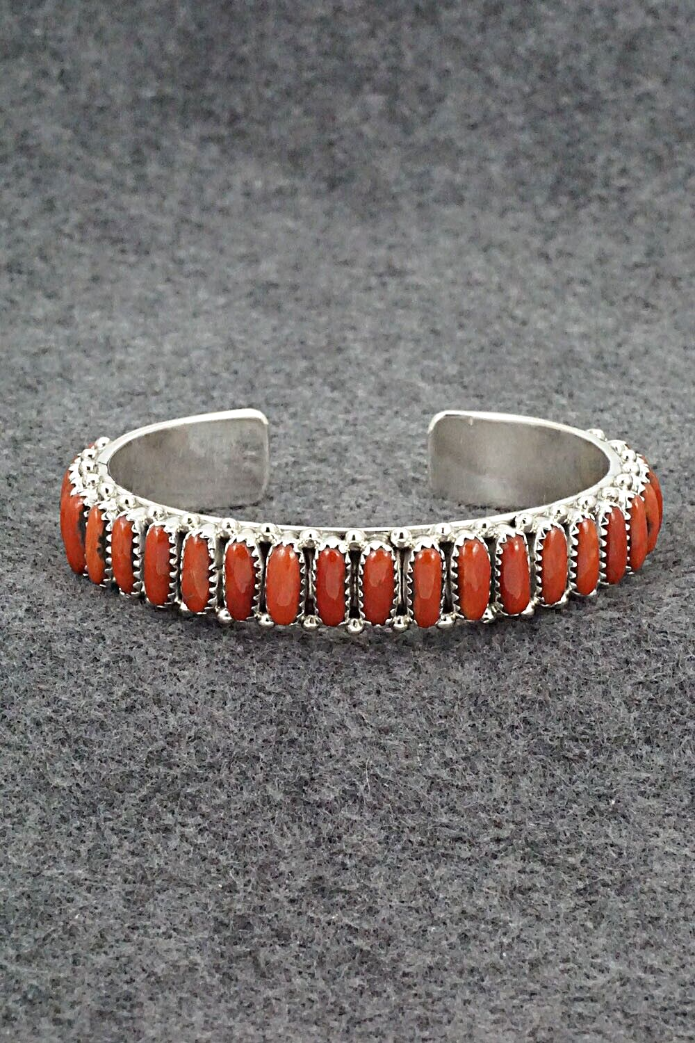 Coral & Sterling Silver Bracelet - Jasper Wilson