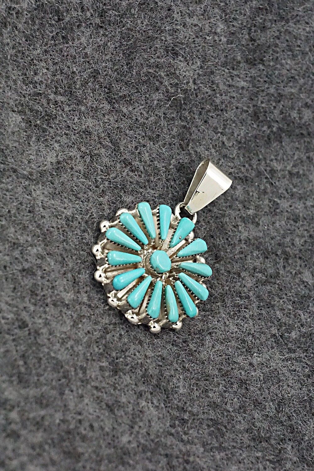 Turquoise & Sterling Silver Pendant - Vera Halusewa