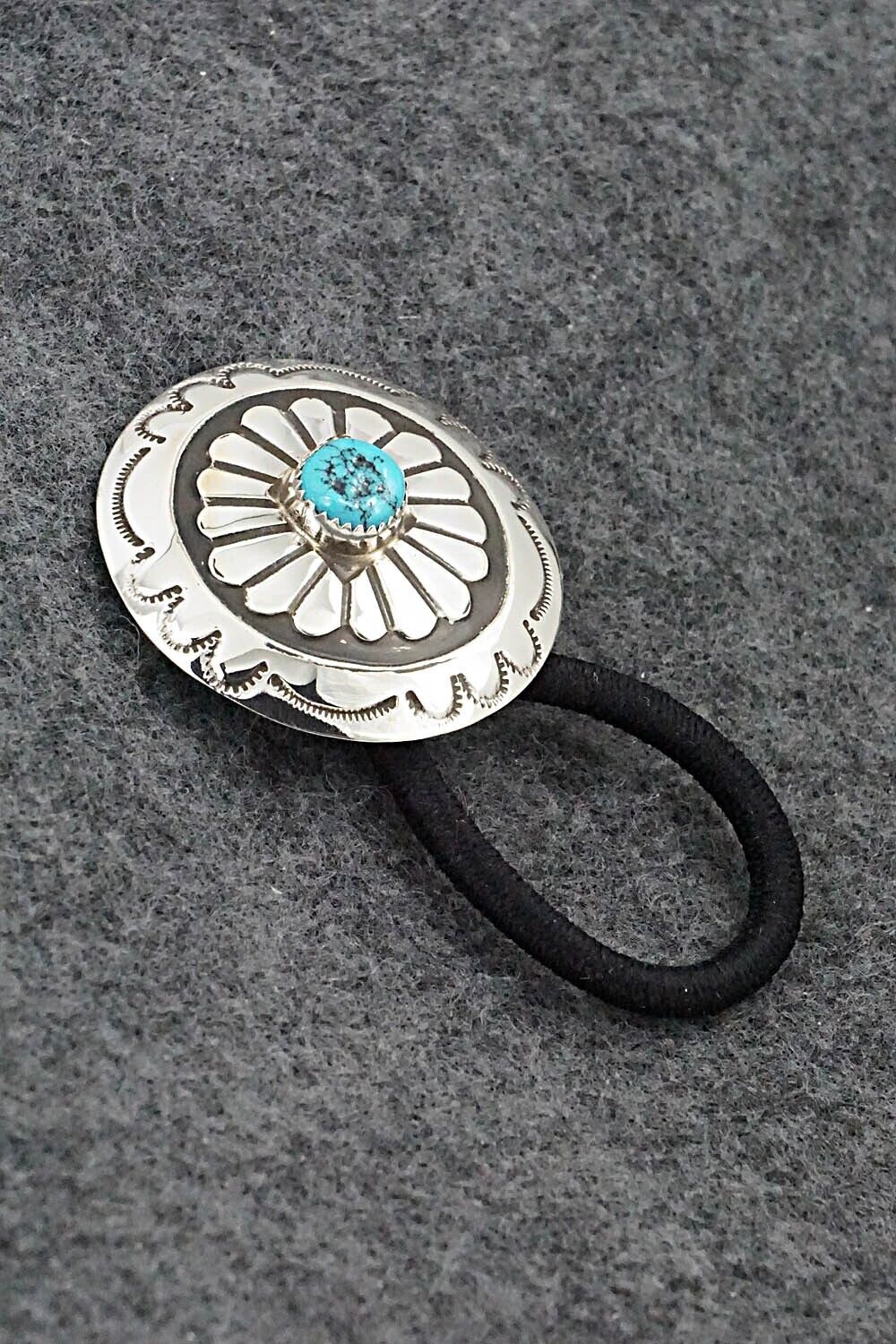 Turquoise & Sterling Silver Hair Tie - Jolene Begay