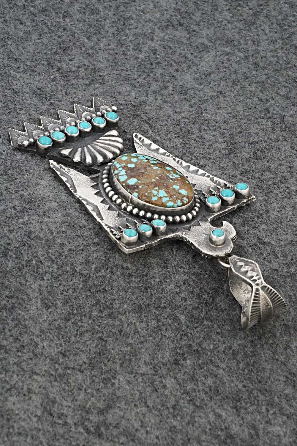 Turquoise & Sterling Silver Pendant - Shawn Cayatineto