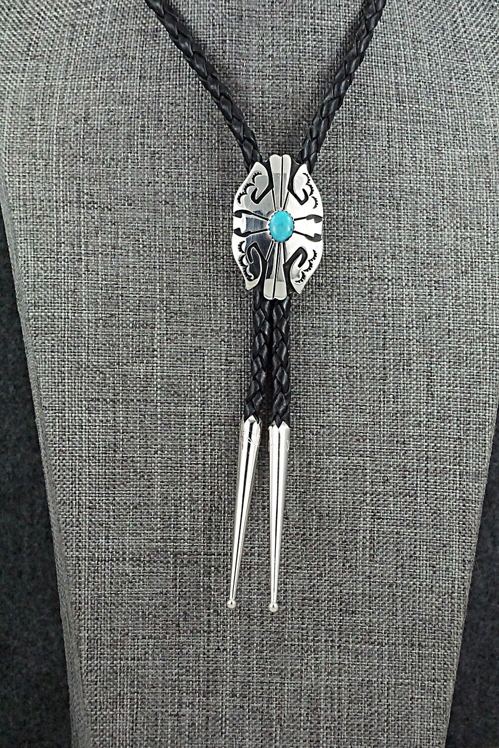 Turquoise & Sterling Silver Bolo Tie - Rosita Singer
