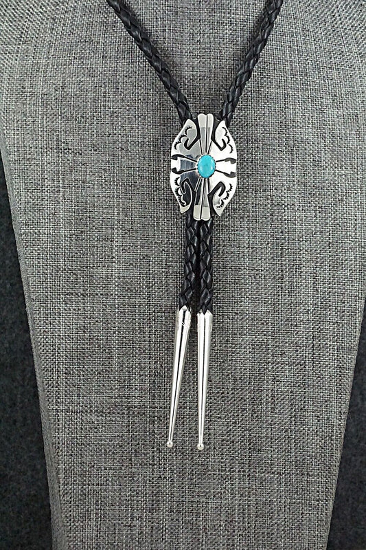 Turquoise & Sterling Silver Bolo Tie - Rosita Singer